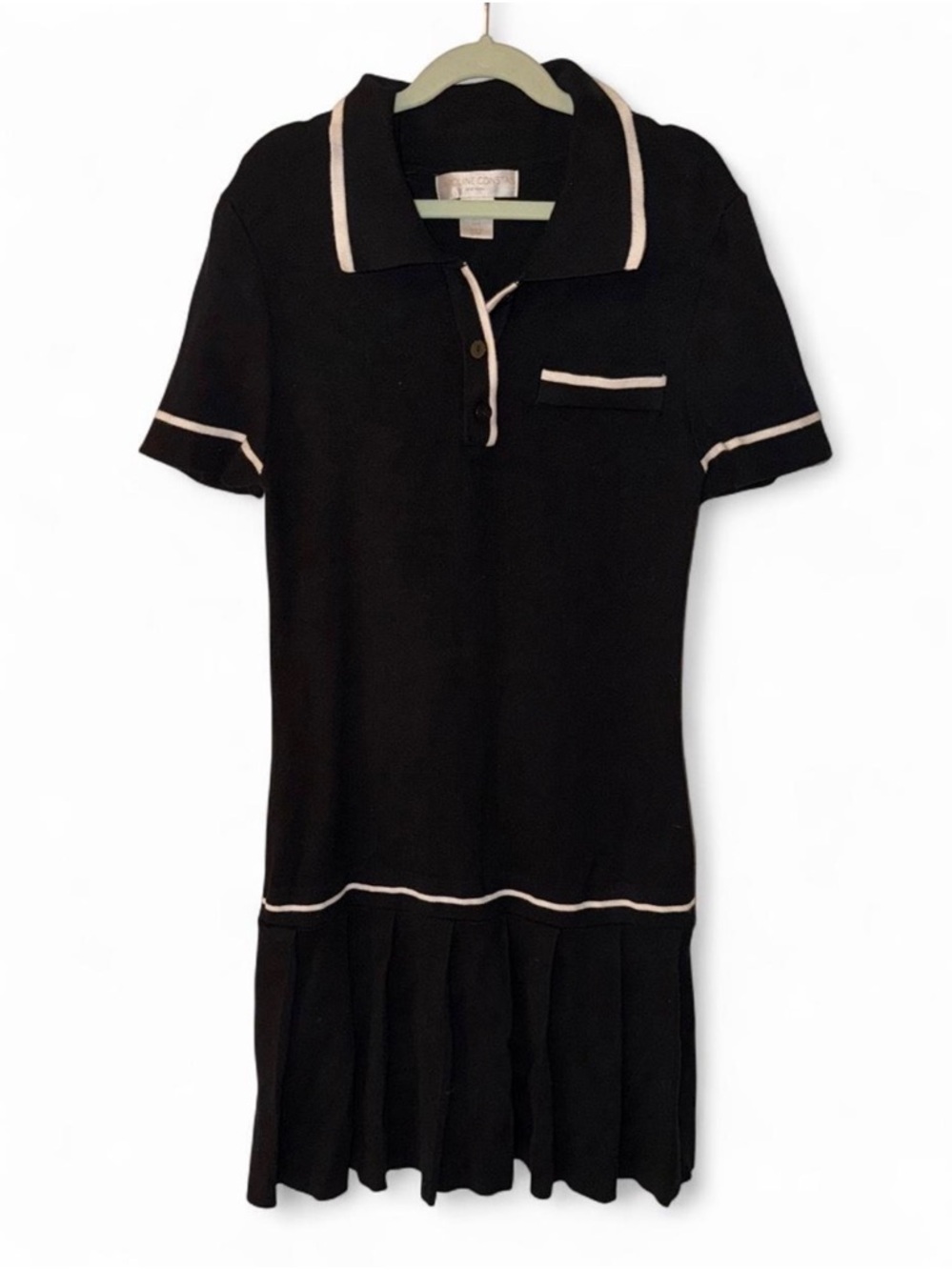 Caroline Contas Black Polo Knit Dress - Small